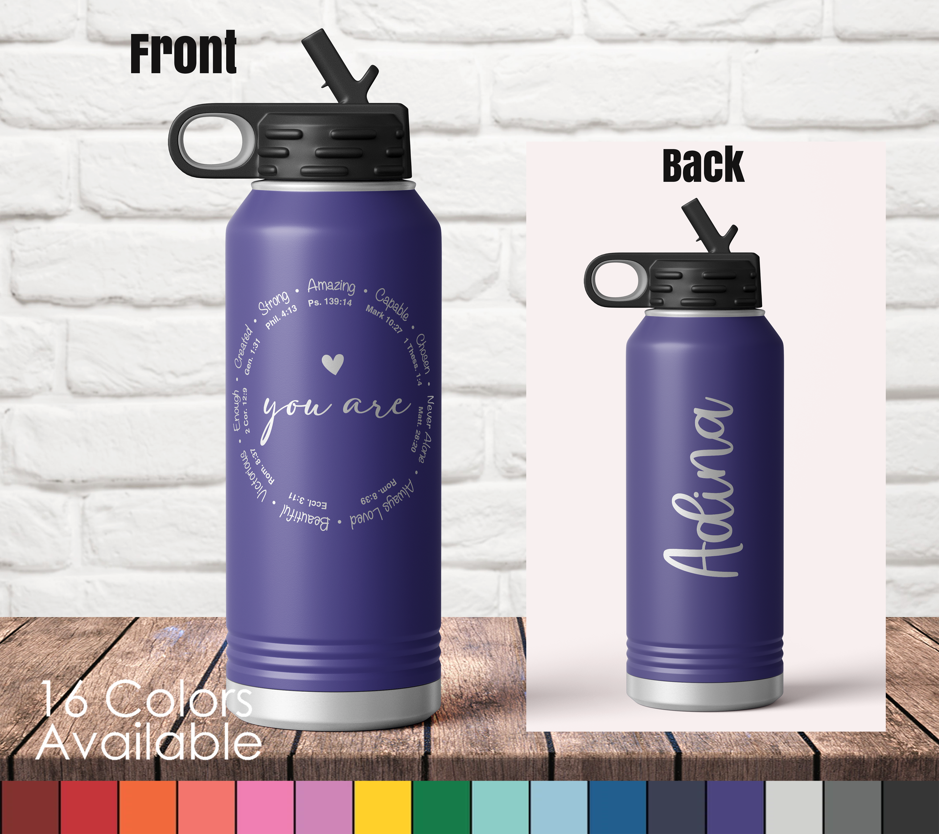 Cars Personalized Double-Wall Vacuum Insulated 32oz Water Bottle