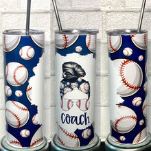 Baseball Coach Skinny Tumbler -  Double Wall Stainless Steel Cup - Softball Baseball Team Cup