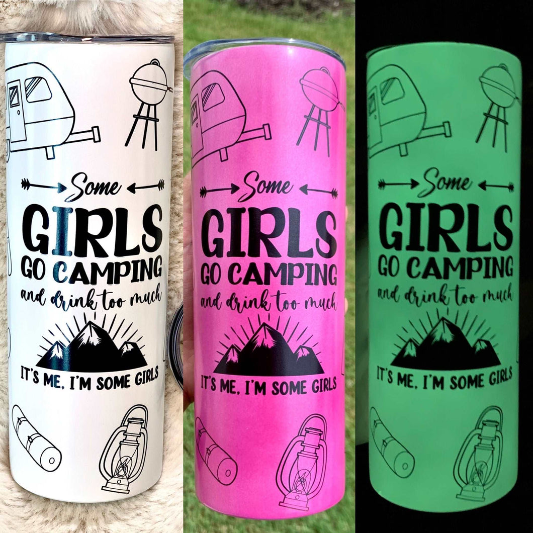 Color Changing Girls Camping Trip 20oz Skinny Tumbler