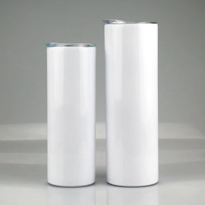 Blue Beach Waves Skinny Tumbler - Double Wall Stainless Steel Custom and Personalized Not Epoxy, Glitter