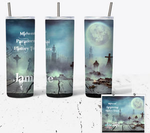 Spooky Graveyard Halloween 20oz Skinny Tumbler - NOT Epoxy Resin