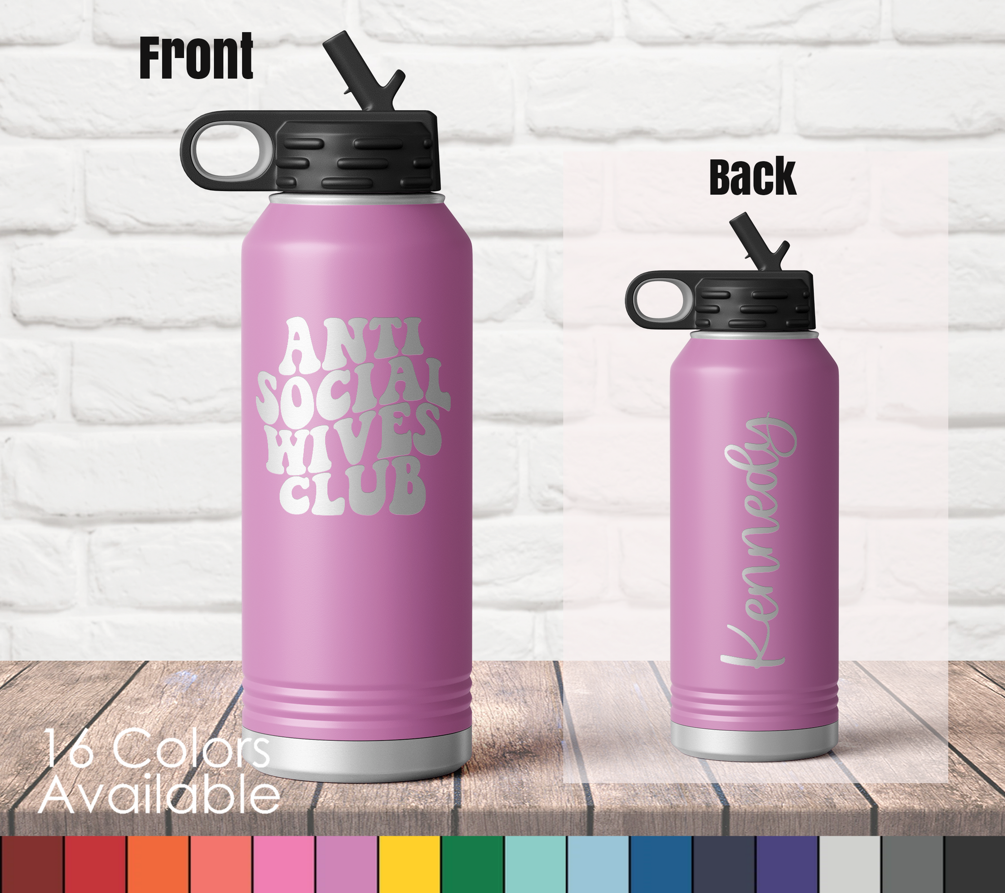 personalized double insulated 32 oz. water bottle