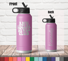 32 oz Anti Social Wives Club - Personalized Laser Engraved Insulated Double Wall Water Bottle