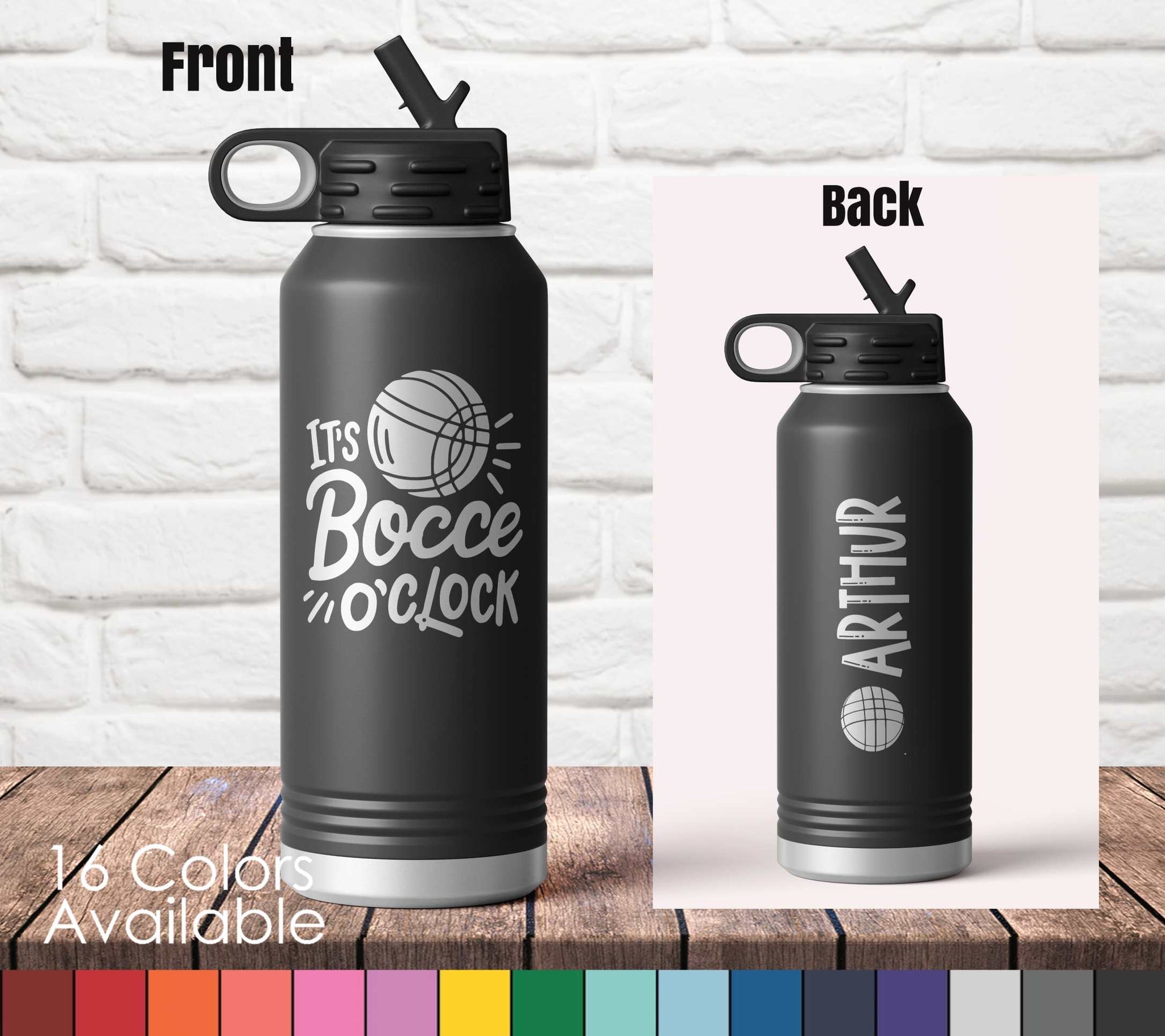 Engraved Black Polar Camel Water Bottle - 20 oz