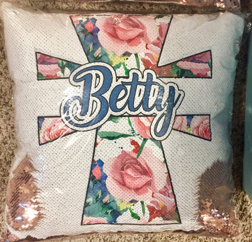 Rose Cross Christian Mermaid Pillow
