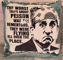 Dementors- Prison Mike - The Office Themed Sequin Pillow INCLUDES INSERT CUSHION - Personalized Mermaid Pillow