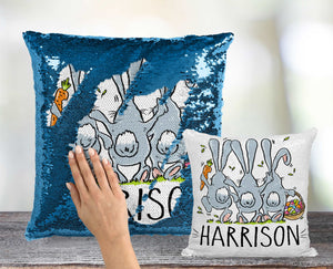 Easter Bunny Sequin Pillow - INCLUDES INSERT CUSHION