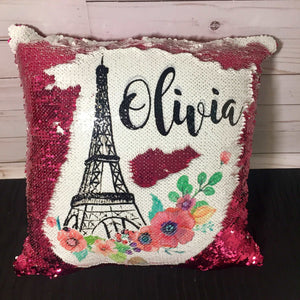 Eiffel Tower Custom Mermaid Pillow