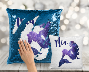 Galaxy Mermaid 2 Custom Sequin Pillow