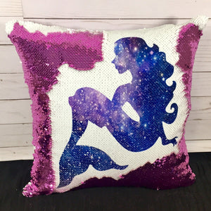 Galaxy Mermaid 2 Custom Sequin Pillow