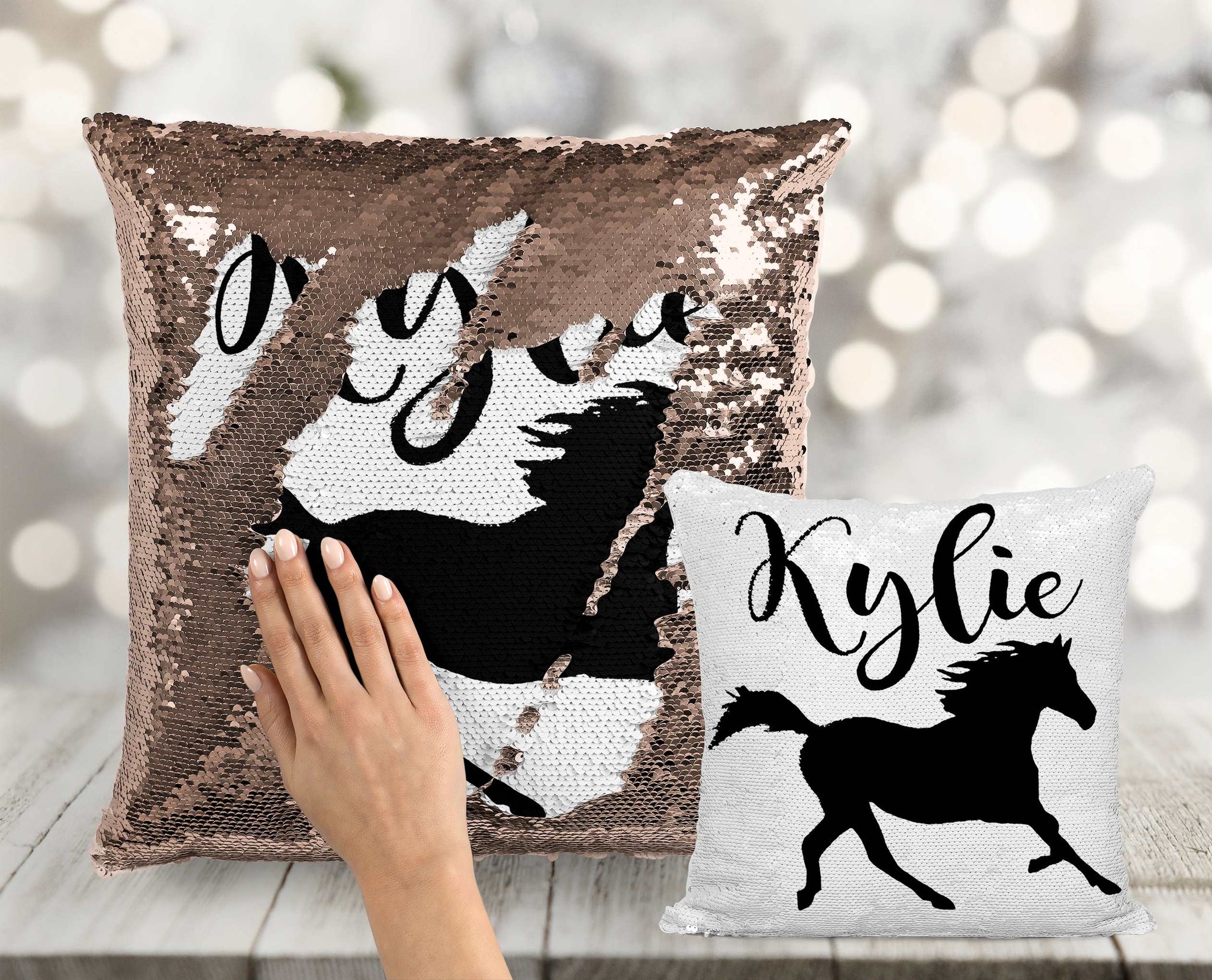 Sequin pillow with name outlet