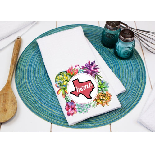 Succulent Home Texas Dish Towel