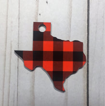 Texas Shaped Double Sided Keychains with Tassel