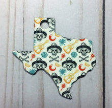 Texas Shaped Double Sided Keychains with Tassel