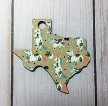 Texas Shaped Double Sided Keychains with Tassel