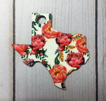 Texas Shaped Double Sided Keychains with Tassel
