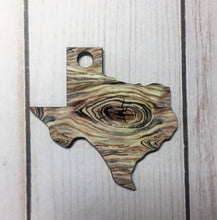 Texas Shaped Double Sided Keychains with Tassel