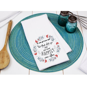 Let's Go Camping Waffle Kitchen Towel