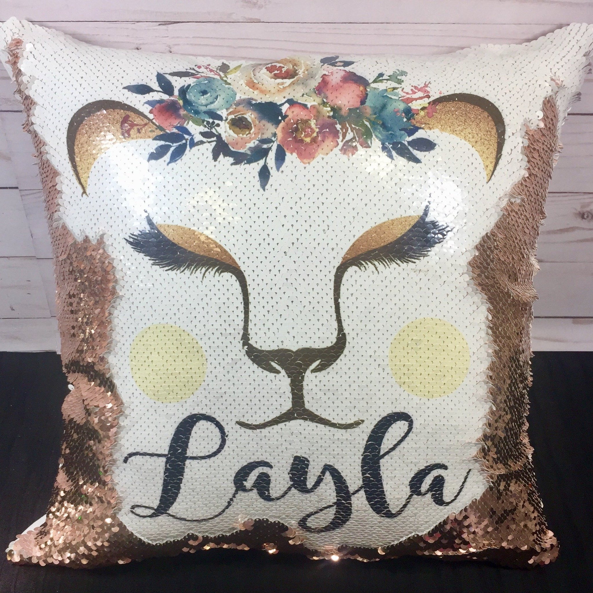 Floral Print Elephant Custom Sequin Pillow INCLUDES INSERT CUSHION - P –  Happy Camper Creations TX