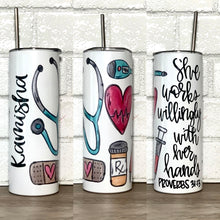 Nurse Proverbs 31:13 Tumbler - Double Wall Stainless Steel Cup - She Works Willingly With Her Hands