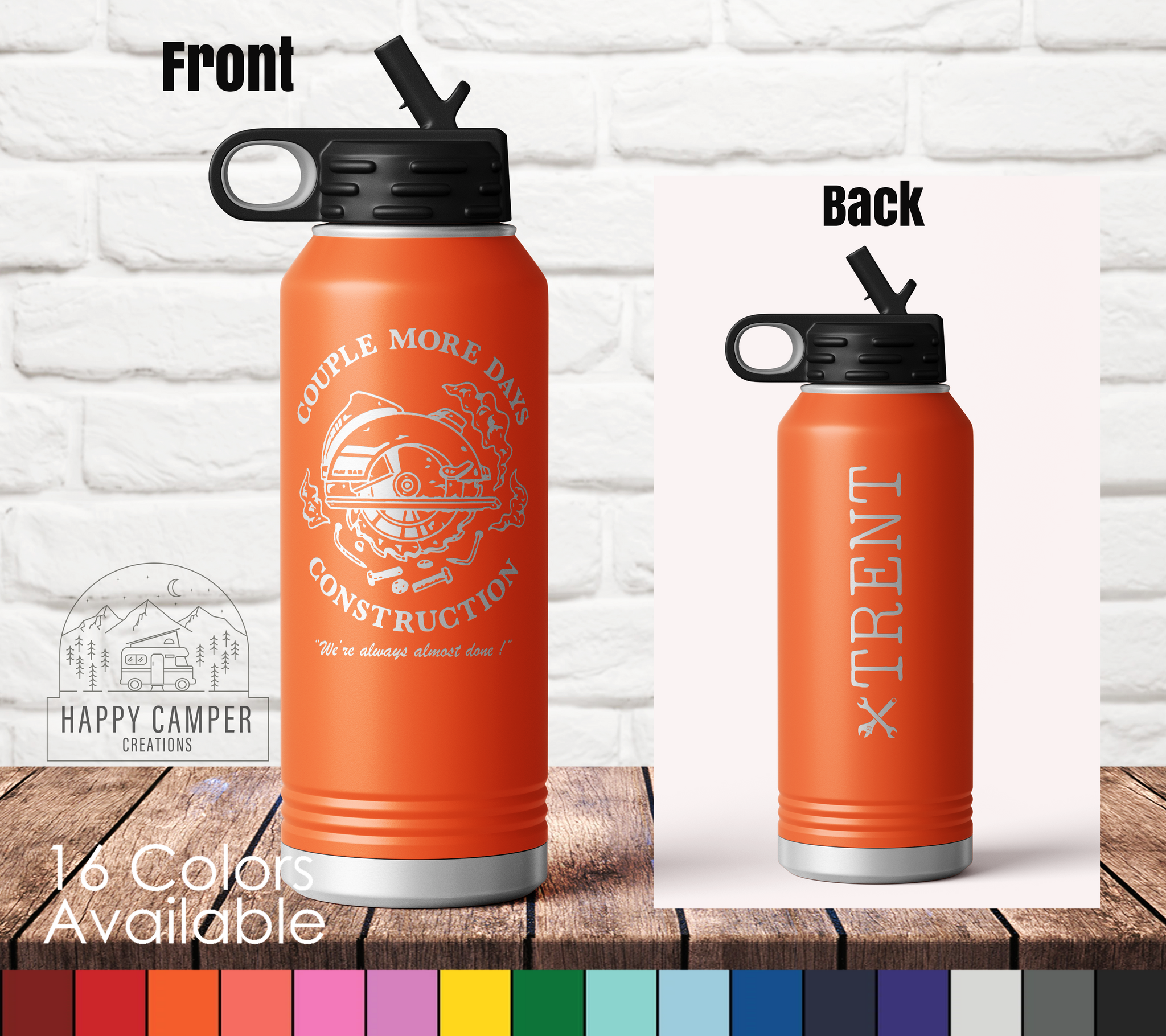 Custom Logo Double Wall Vacuum Insulated Bottles Rubber Coating