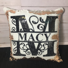Ornamental Letter Custom Sequin Pillow INCLUDES INSERT CUSHION - Personalized Mermaid Pillow