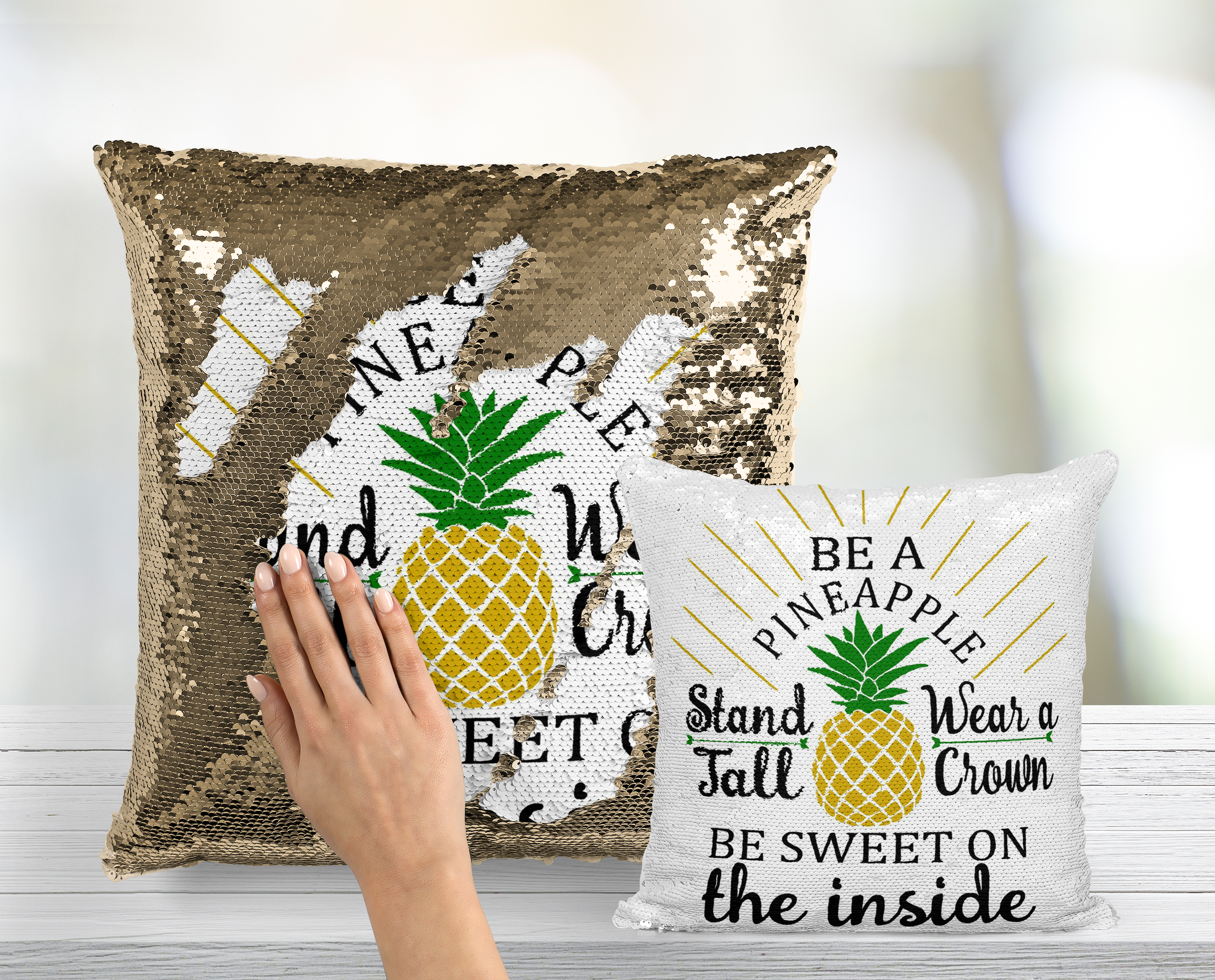 Stand Tall Pineapple Mermaid Pillow Happy Camper Creations TX