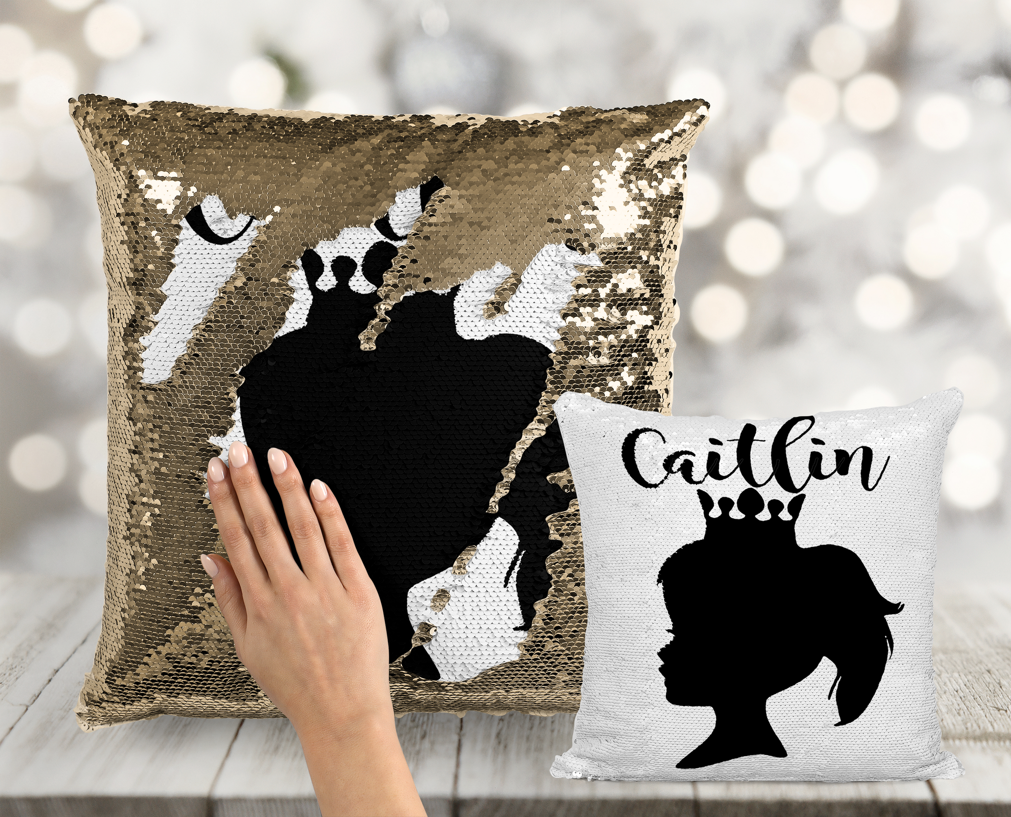 Girls sequin cushion deals