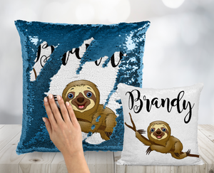 Smiling Sloth Custom Mermaid Pillow