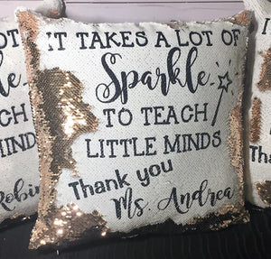 Sparkle to Teach Little Minds Teacher Mermaid Pillow