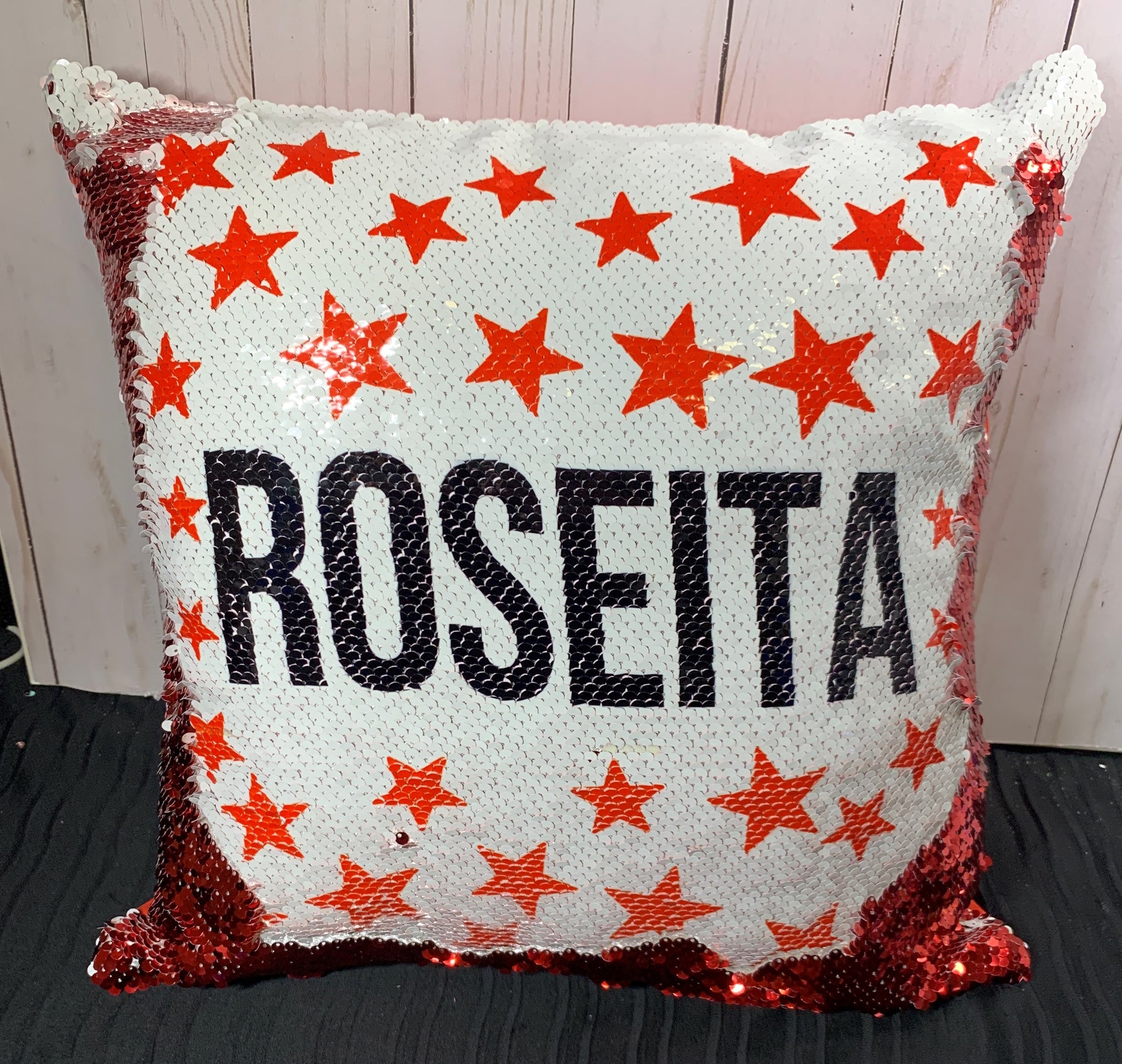 Floral Cow Sequin Pillow - INCLUDES INSERT CUSHION - Personalized Farm –  Happy Camper Creations TX