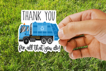 Trash Bin or Recycle Bin - Truck Driver Thank You Sticker / Decal - FREE STANDARD SHIPPING