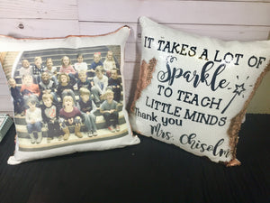Sparkle to Teach Little Minds Teacher Mermaid Pillow