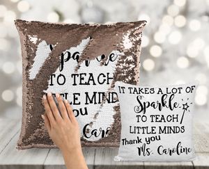 Sparkle to Teach Little Minds Teacher Mermaid Pillow