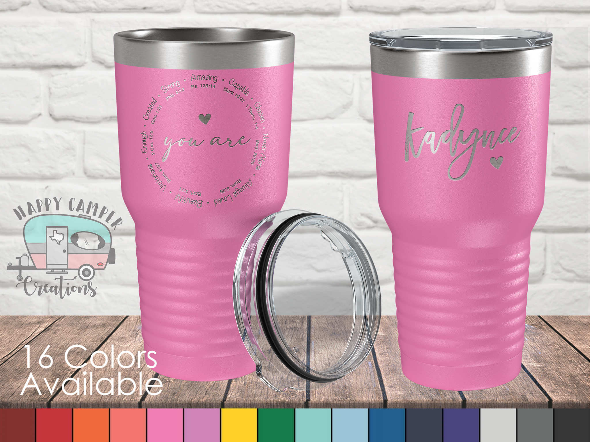 Laser Engraved YETI® or Polar Camel Tumbler Personalized with Name