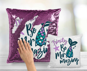 Be Mermazing Mermaid Sequin Pillow