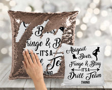 Drill Team- Boots, Fringe & Bling Custom Sequin Pillow - INCLUDES INSERT CUSHION - Personalized Dance Mermaid Pillow