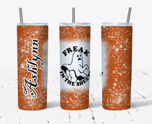 Freak in the Sheets Halloween Skinny Tumbler- Spooky & Bougie Cup- Double Wall Stainless Steel Custom and Personalized