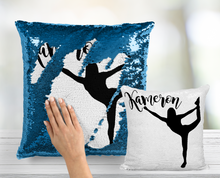 Gymnast Custom Sequin Pillow - INCLUDES INSERT CUSHION - Personalized Gymnastics Mermaid Pillow