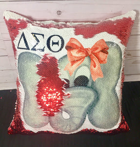 Elephant Bow Custom Sequin Pillow INCLUDES INSERT CUSHION Personalized Mermaid Pillow