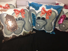 Elephant Bow Custom Sequin Pillow INCLUDES INSERT CUSHION Personalized Mermaid Pillow