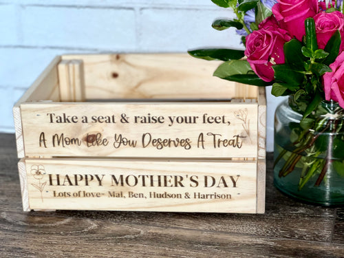 Mother's Day Treat Yo Self Wood Crates