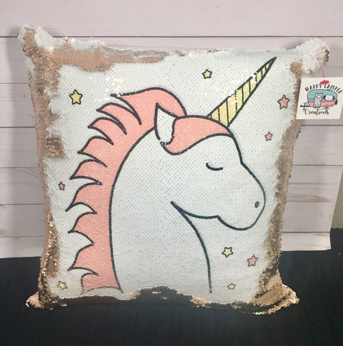 Unicorn Sketch Mermaid Pillow