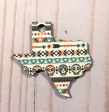 Texas Shaped Double Sided Keychains with Tassel