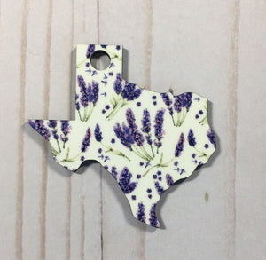 Texas Shaped Double Sided Keychains with Tassel