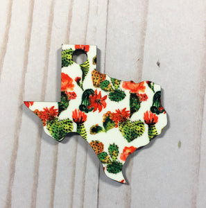 Texas Shaped Double Sided Keychains with Tassel