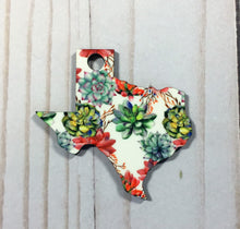 Texas Shaped Double Sided Keychains with Tassel