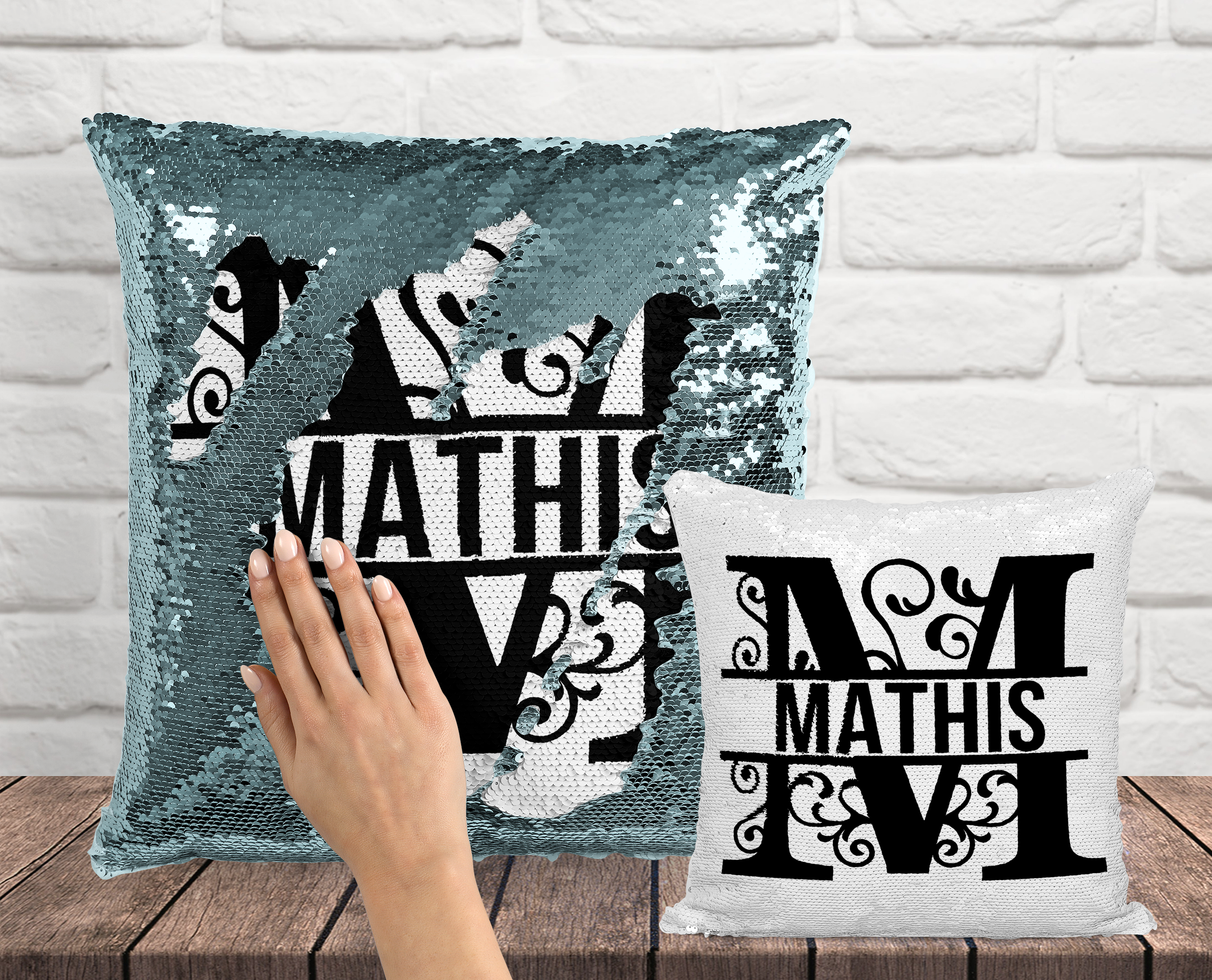 Sequin letter deals pillow