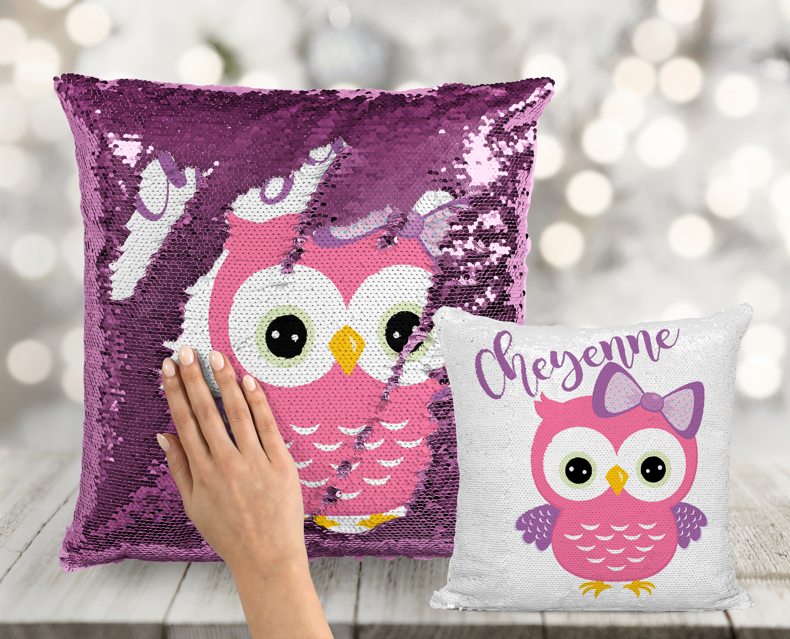 Pink online owl pillow