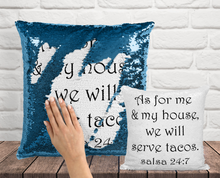 Salsa 24:7 Sequin Pillow - INCLUDES INSERT CUSHION - Personalized Taco Mermaid Pillow